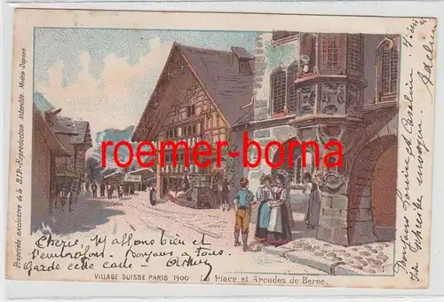 73942 Ak Lithographie La Place et Arcades de Berne Schweiz 1900