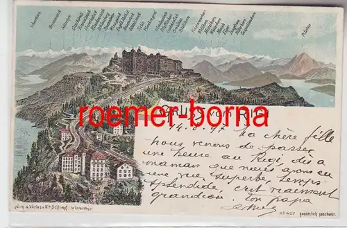73944 Ak Lithographie Salutation du Rigi Suisse 1897