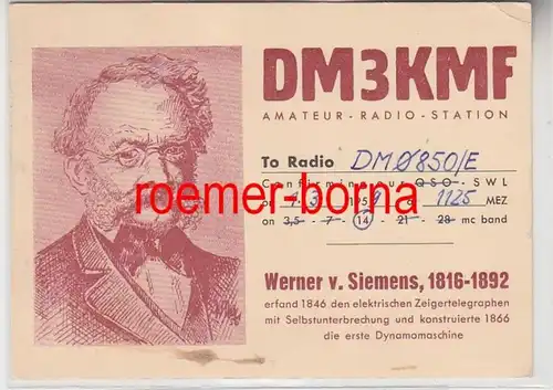 73976 QSL carte radioamateur radio station amateur DM3KMF Siemens 1959