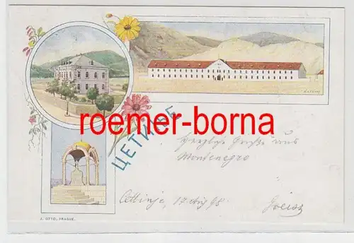 74017 Ak Lithographie Cetinje Monténégro 1898