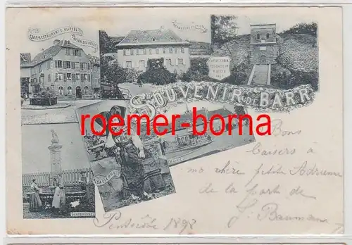 74023 Mehrbild Ak Souvenir de Barr Restaurant Klippel usw. 1898