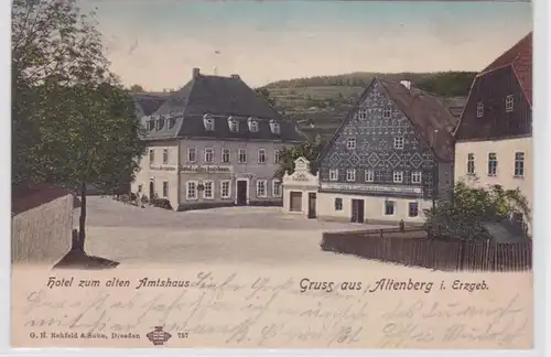 74048 Ak Gruß aus Altenberg Hotel zum alten Amtshaus 1903