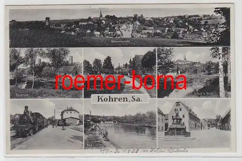 74411 Mehrbild Ak Kohren Sachsen Bahnhof, Bad, Töpferbrunnen usw. 1933
