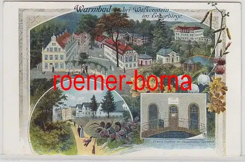 74647 Ak Lithografie Warmbad bei Wolkenstein im Erzgebirge um 1920