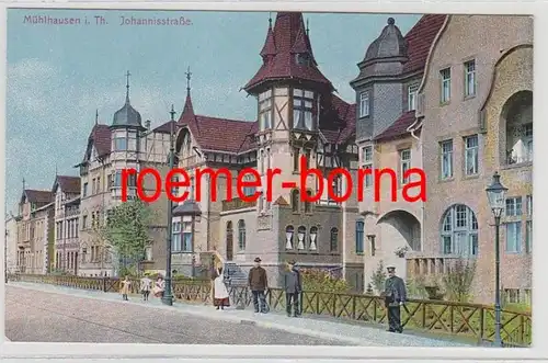 74934 Ak Mühlhausen Thüringen Johannisstraßemit Villen um 1930