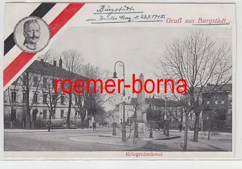 74994 Patriotika Feldpost Ak Gruß aus Burgstädt Kriegerdenkmal 1915
