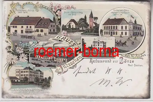 75017 Ak Lithografie Gruss aus Lützschena Restaurant zur Börse 1898