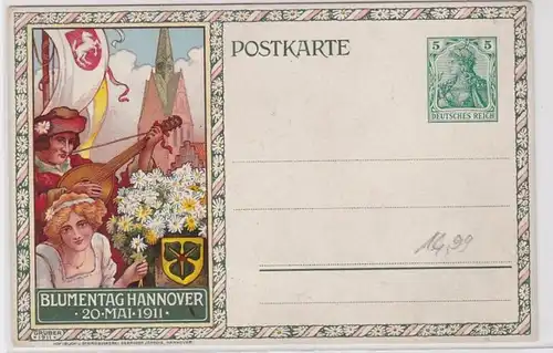 76089 Ganzsachen AK Blumentag Hannover 20. Mai 1911
