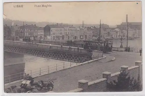 77910 Liège Pont Maghin - Liège Makhin Passerelle avec tram Tram 1914