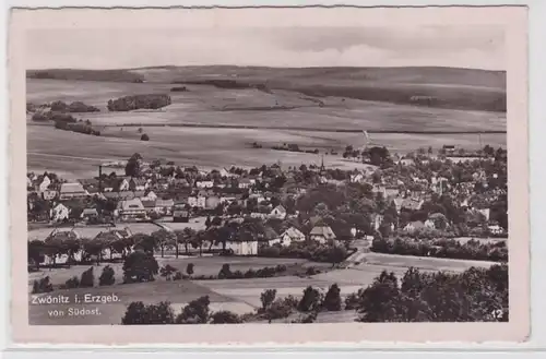 78369 Ak Zwönitz im Erzgebirge von Südost 1943