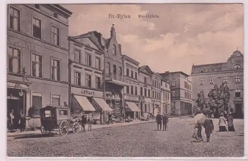 78398 Feldpost ak Français Eylau Ilawa Marché avec magasins 1918