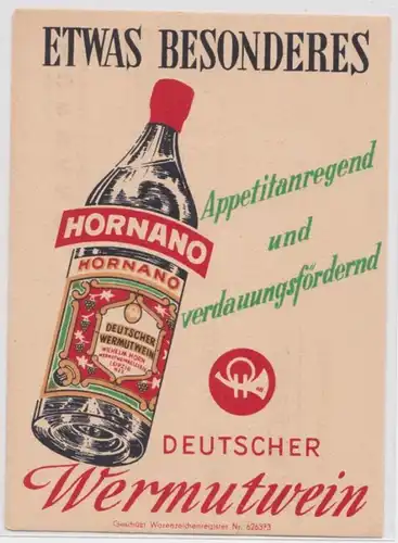 79514 Reklame Ak Etwas besonderes - Hornano, deutscher Wermutwein