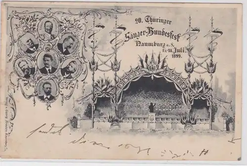 80123 Ak 20.Thüringer Sänger Bundesfest Naumburg a.S. 1899