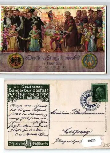 80226 Ak 8.Deutsches Sängerbundesfest in Nürnberg 1912