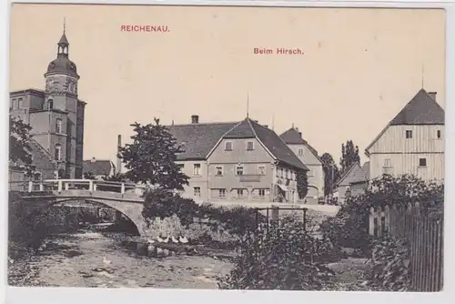 80752 AK Reichenau - Gasthof 'Beim Hirsch' 1918