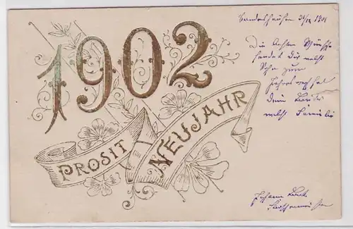 80845 Félicitations AK Prosit Nouvel An (soutenu) 1902