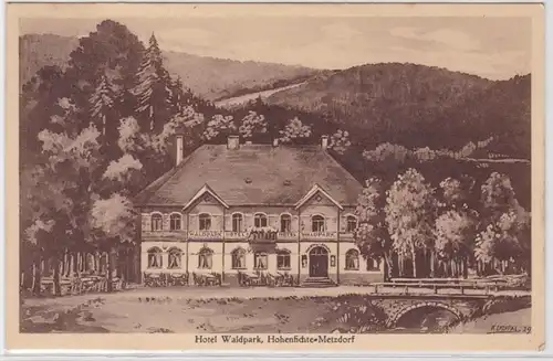 81535 Ak Hohenfichte Metzdorf Hotel Waldpark 1933
