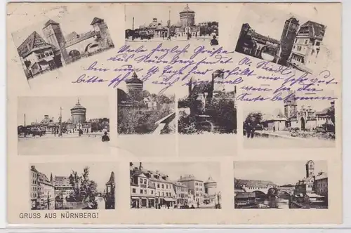 83052 Multi-image AK Gruss de Nuremberg - différentes vues de la localité 1905