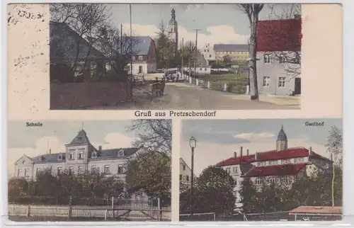 83473 Mehrbild Ak Gruß aus Pretzschendorf Schule und Gasthof um 1930