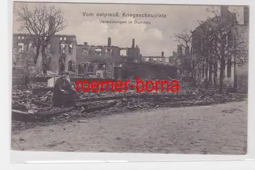 83570 Feldpost Ak Verwüstungen in Domnau in Ostpreussen 1914