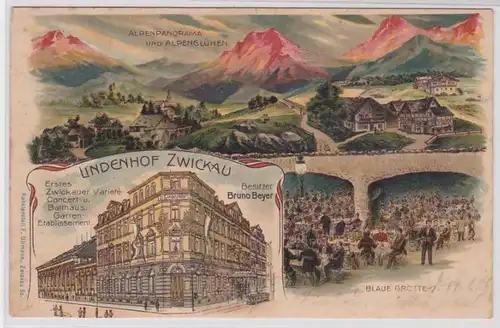 84030 Ak Lithographie Etablissement Lindenhof Zwickau 1906