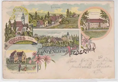 84033 Ak Lithographie Gruß aus Langenleuba Niederhain 1901