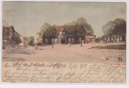84216 Ak Gruß aus Neukloster in Mecklenburg Dorfansicht 1899