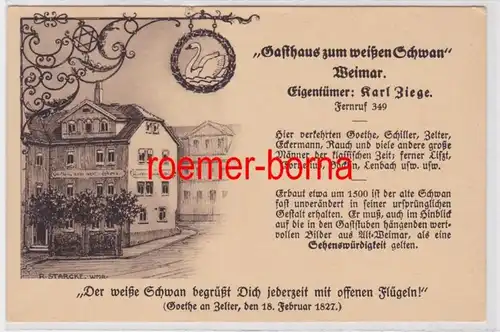84417 Ak Weimar 'Gasthaus zum weißen Schwan' um 1940