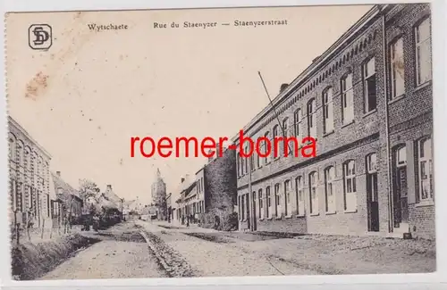 84525 Feldpost Ak Wytschchaete en Belgique Rue du Staenyzer Staenstraat 1917