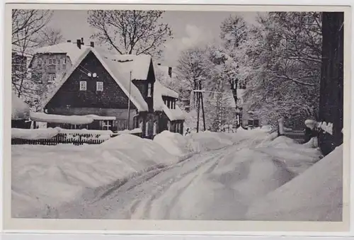 84602 Winter Ak Zwönitz im Erzgebirge am Mühlgraben um 1940