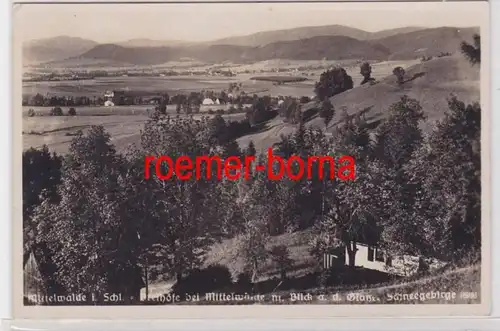 84695 Ak Mittelwalde Miedzylesie in Silésie Vue totale 1938