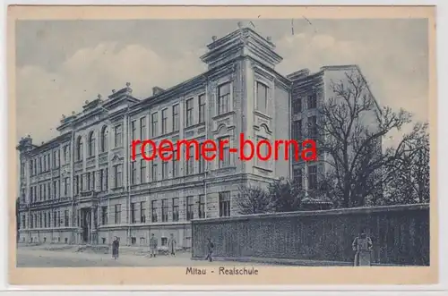 84763 Feldpost Ak Mitau Jelgava Lettonie Realschule 1916