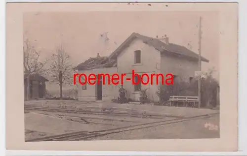84882 Feldpost Foto Ak St.Marie á Py zerstörter Bahnhof 1916