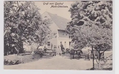 85127 AK Gruß vom Gasthof Mark-Ottenhain - Pferdekutschen 1916