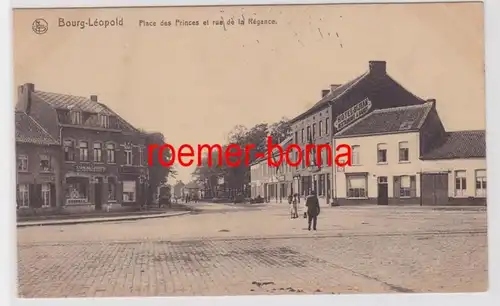 85379 Feldpost Ak Bourg Léopold Place des Princes et rue de la Régence 1917
