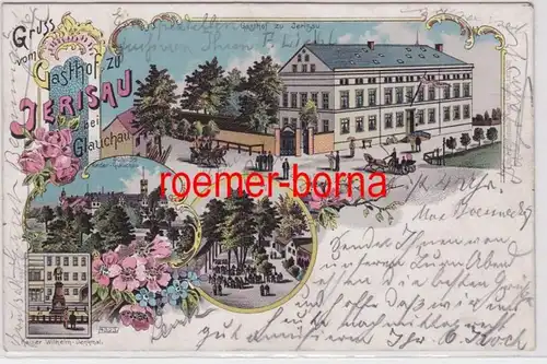 85703 Ak Lithographie Gruß vom Gasthof zu Jerisau bei Glauchau 1901