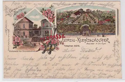85741 Ak Lithographie Leipzig Kleinzschocher Etablissement Terrasse 1904