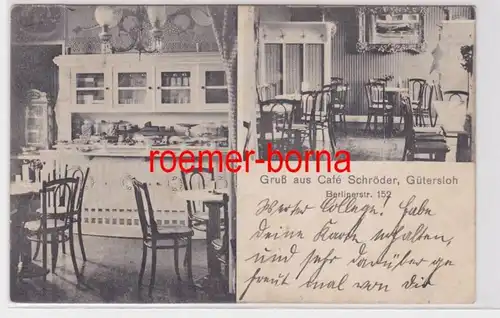 86176 Mehrbild Ak Gruß aus Café Schröder Gütersloh 1912