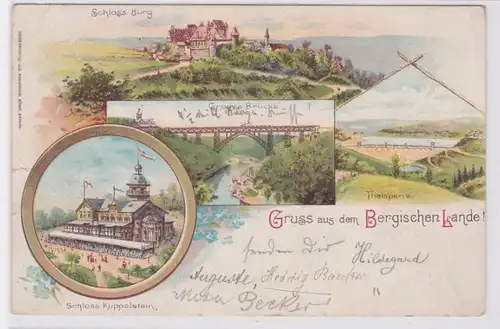 86402 AK Gruss de la région montagneuse - Château de Burg & Dôme 1897