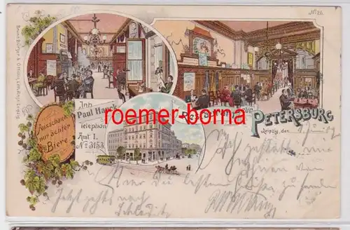 86606 Ak Lithographie Leipzig Restaurant zum Petersburg 1902
