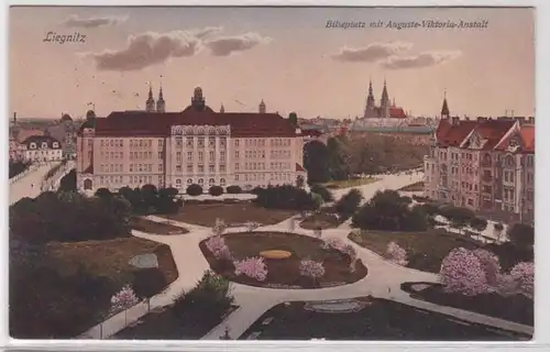 87295 AK Liegnitz - Bilseplatz mit Auguste-Viktoria-Anstalt 1913