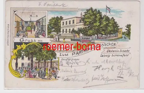 87314 Ak Lithographie Gruß aus dem Restaurant 'Zum Parthenschlösschen ' 1903