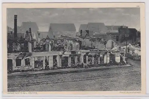 87579 Ak Hohenstein Olsztynek dans la Prusse orientale maisons détruites 1917