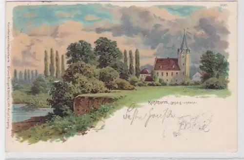 87947 Ak Lithographie Leipzig Lindenau Kuhturm 1898
