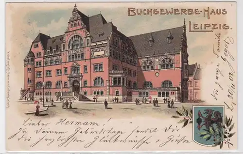 88088 Ak Lithographie Leipzig Buchwehrhaus 1902