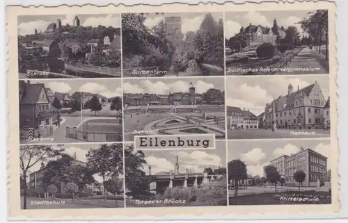88585 Mehrbild Feldpost Ak Eilenburg Mittelschule, Bahnhof, Kaserne usw. 1940