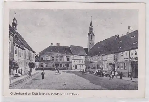88647 Ak Gräfenhainichen Kreis Bitterfeld Marktplatz mit Rathaus 1959