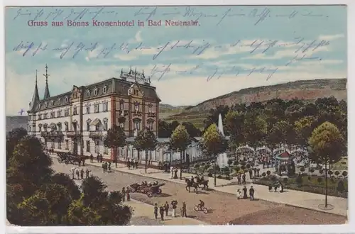 88762 Feldpost Ak Salutation de Bonns Kronenhotel in Bad Neuenahr 1916