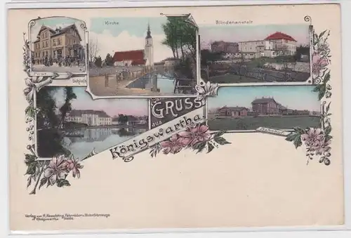 88775 Mehrbild Ak Gruß aus Königswartha Bahnhof, Post usw. 1911