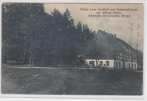88815 AK Gruss vom Gasthof und Sommerfrische zur dürren Henne Alberoda 1914